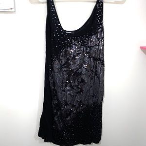 express black sequin tank top